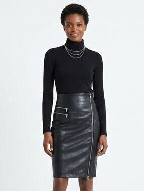 Black Vegan Leather Skirt